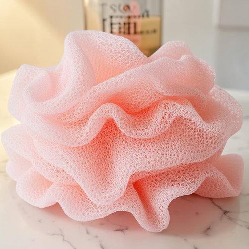 Plvxk Bath Sponge - Luxury Mesh Shower Loofah - High-Density Soft Lather - Gentle Exfoliating Bath Ball - Durable & Quick-Drying